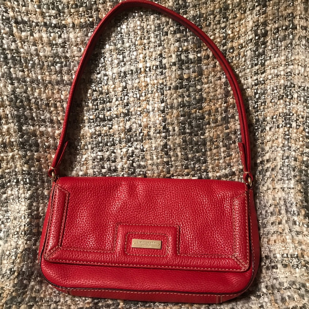 Reserved- red leather kate spade purse